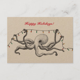 Happy Holiday Octopus Card Kaart