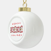Happy Holiday-ontwerp Keramische Bal Ornament (Rechts)