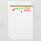 Happy Holiday Ornaments Briefpapier (Voorkant / Achterkant)