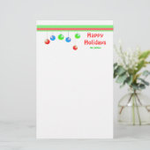 Happy Holiday Ornaments Briefpapier (Staand voorkant)
