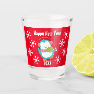 Happy Holiday Penguin Shot Glas