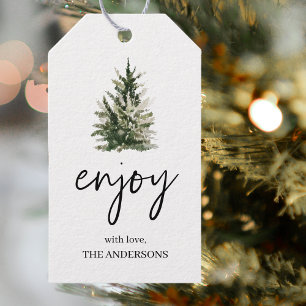 Happy Holiday Pine Tree kerstcadeaus Cadeaulabel