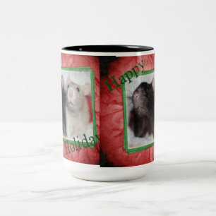 Happy Holiday Ratties Tweekleurige Koffiemok