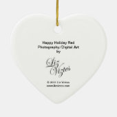 Happy Holiday Red Heart Ornament (Achterkant)
