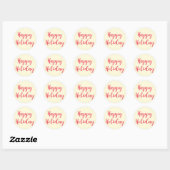 Happy Holiday Red Script Cream Simple Ronde Sticker (Vel)