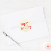 Happy Holiday Red Script Cream Simple Ronde Sticker (Envelop)