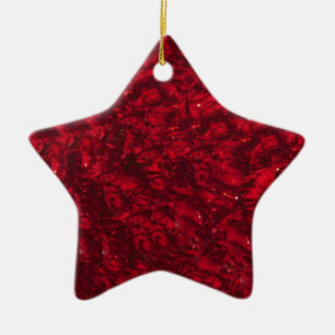 Happy Holiday Red Star-Ornament Keramisch Ornament