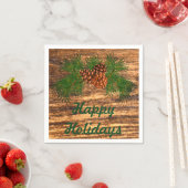 Happy Holiday - Rustic pine-cone detail Servet (Insitu)