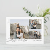 Happy Holiday Rustieke Familie Foto Kerst Kaart (Staand voorkant)