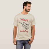 Happy Holiday Script Typography Men’s T-Shirt (Voorkant volledig)