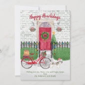 Happy Holiday Short Hair Shih Tsu Bicycle - Rode d (Voorkant)