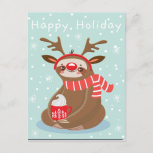 Happy Holiday Sloth Briefkaart