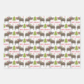 Happy Holiday-sneeuwvlokken schattige rendierkerst Inpakpapier Vel (Voorkant)