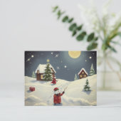 Happy Holiday Snow Landscape card  Briefkaart (Staand voorkant)