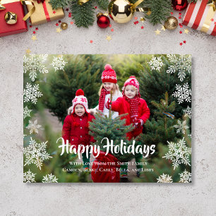 Happy Holiday Snowflake-Briefkaart voor kerstmis Feestdagenkaart