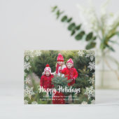 Happy Holiday Snowflake-Briefkaart voor kerstmis Feestdagenkaart (Staand voorkant)
