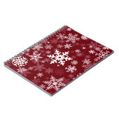 Happy Holiday Snowflakes Pattern Burgundy Notitieboek (Linkerzijde)