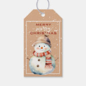 Happy Holiday Snowman Christmas Gift Label Cadeaulabel (Voorkant)