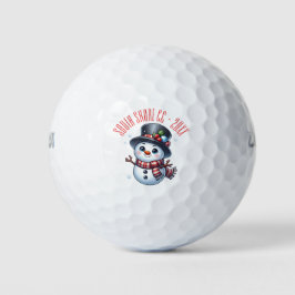 Happy Holiday Snowman Custom Message Golf Ball Golfballen