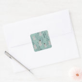 Happy Holiday Snowman Pattern Vierkante Sticker (Envelop)