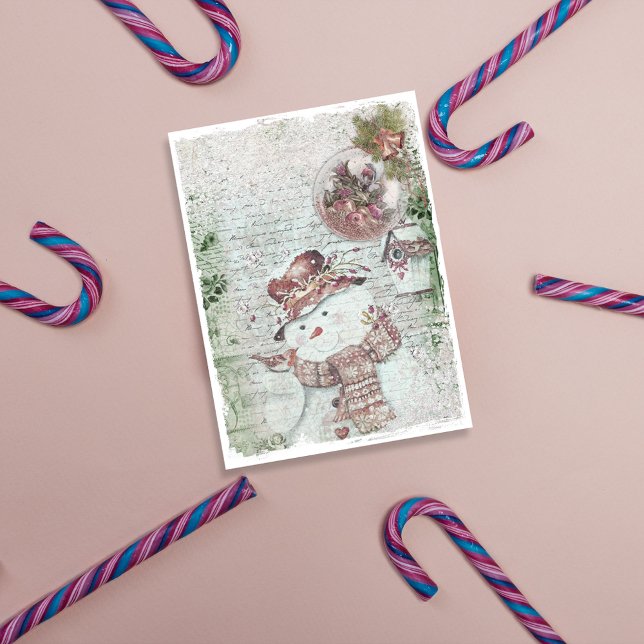 Happy Holiday Snowman Scrapbook Paper (Creator heeft geüpload)