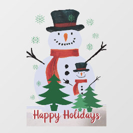 Happy Holiday Snowman Window Cling Raamsticker