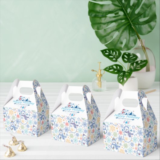 Happy Holiday Snowmen Bedankdoosjes (Meervoudige)