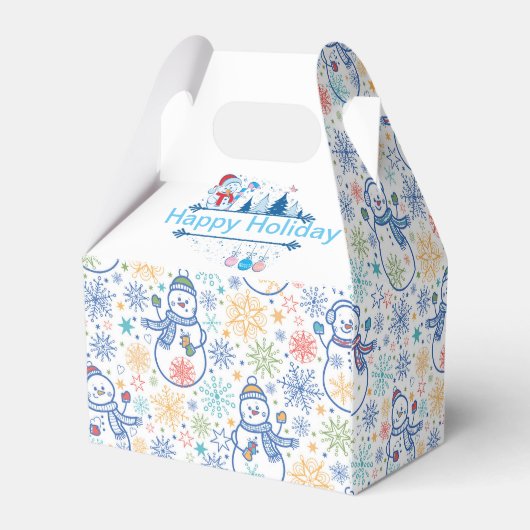 Happy Holiday Snowmen Bedankdoosjes (Achterkant)