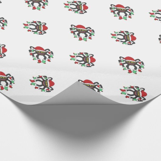 Happy Holiday Spider Gift Wrap Papier (Hoek)