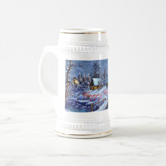 Happy Holiday Stein Bierpul (Voorkant links)