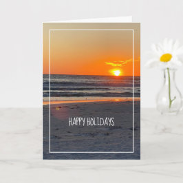 Happy Holiday Sunset Beach Foto Kaart