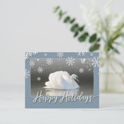 Happy Holiday Swans Kaart (Staand voorkant)