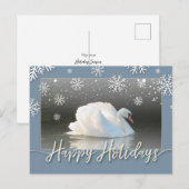 Happy Holiday Swans Kaart (Voorkant / Achterkant)