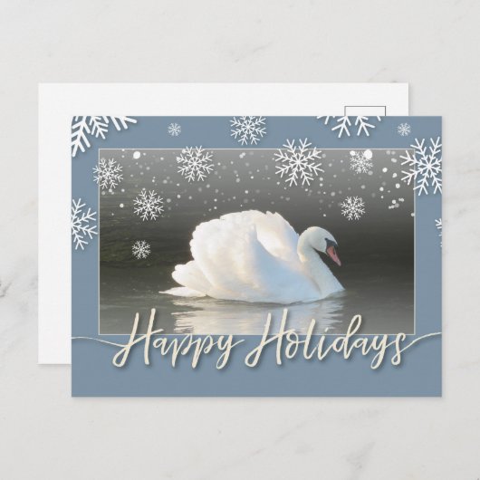 Happy Holiday Swans Kaart (Voorkant / Achterkant)
