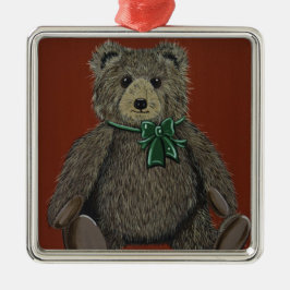 Happy Holiday Teddy Metalen Ornament