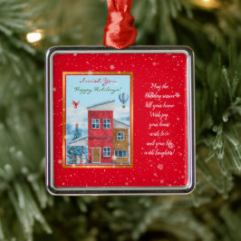 Happy Holiday-tijd aanpassen Metalen Ornament