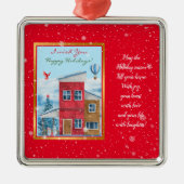 Happy Holiday-tijd aanpassen Metalen Ornament (Voorkant)