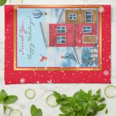 Happy Holiday-tijd aanpassen Theedoek (Gevouwen)