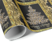 Happy Holiday Tree Victoriaans kerstfeest Cadeaupapier (Rol Hoek)