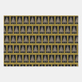 Happy Holiday Tree Victoriaans kerstfeest Inpakpapier Vel (Voorkant 3)