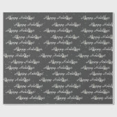 Happy Holiday Trees op grijs Cadeaupapier (Vlak)