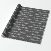 Happy Holiday Trees op grijs Cadeaupapier (Uitgerold)