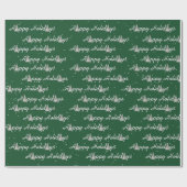 Happy Holiday Trees op groen Cadeaupapier (Vlak)
