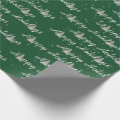 Happy Holiday Trees op groen Cadeaupapier (Hoek)