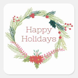Happy Holiday Vierkante Sticker
