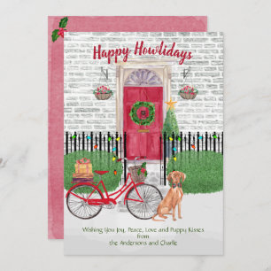 Happy Holiday Vizsla Bicycle Red Dedoor
