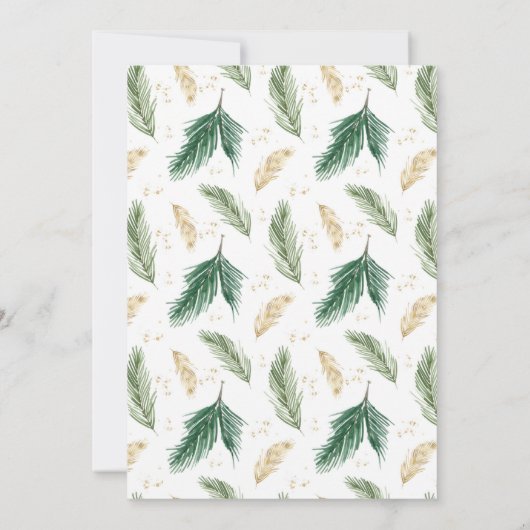 Happy Holiday waterverf greenery Gold red holly (Achterkant)