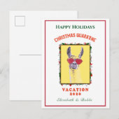 Happy Holiday Waterverf voor kerstmis Fun Custom Feestdagenkaart (Voorkant / Achterkant)