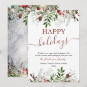 Happy Holiday Winter Forest-kerstuitnodiging Kaart (Voorkant / Achterkant)