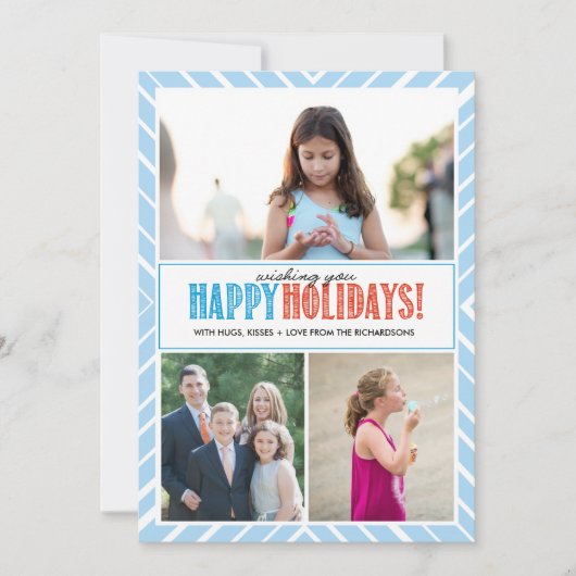 Happy Holiday Wishes x3 Feestdagenkaart (Voorkant)